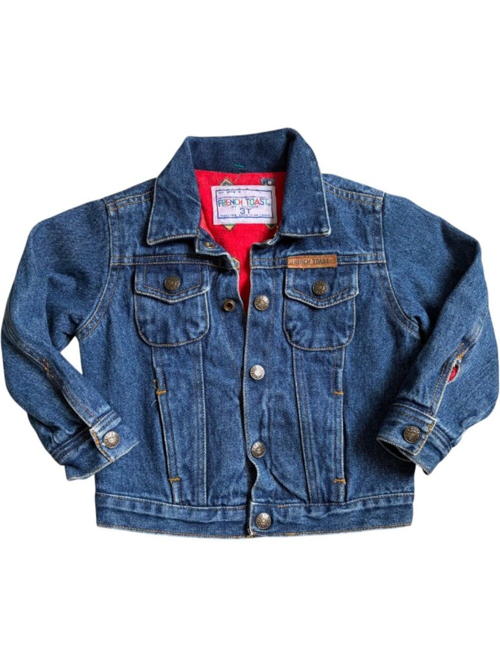 Vintage Flannel Lined Denim Jean Jacket French Toast Toddler 3T